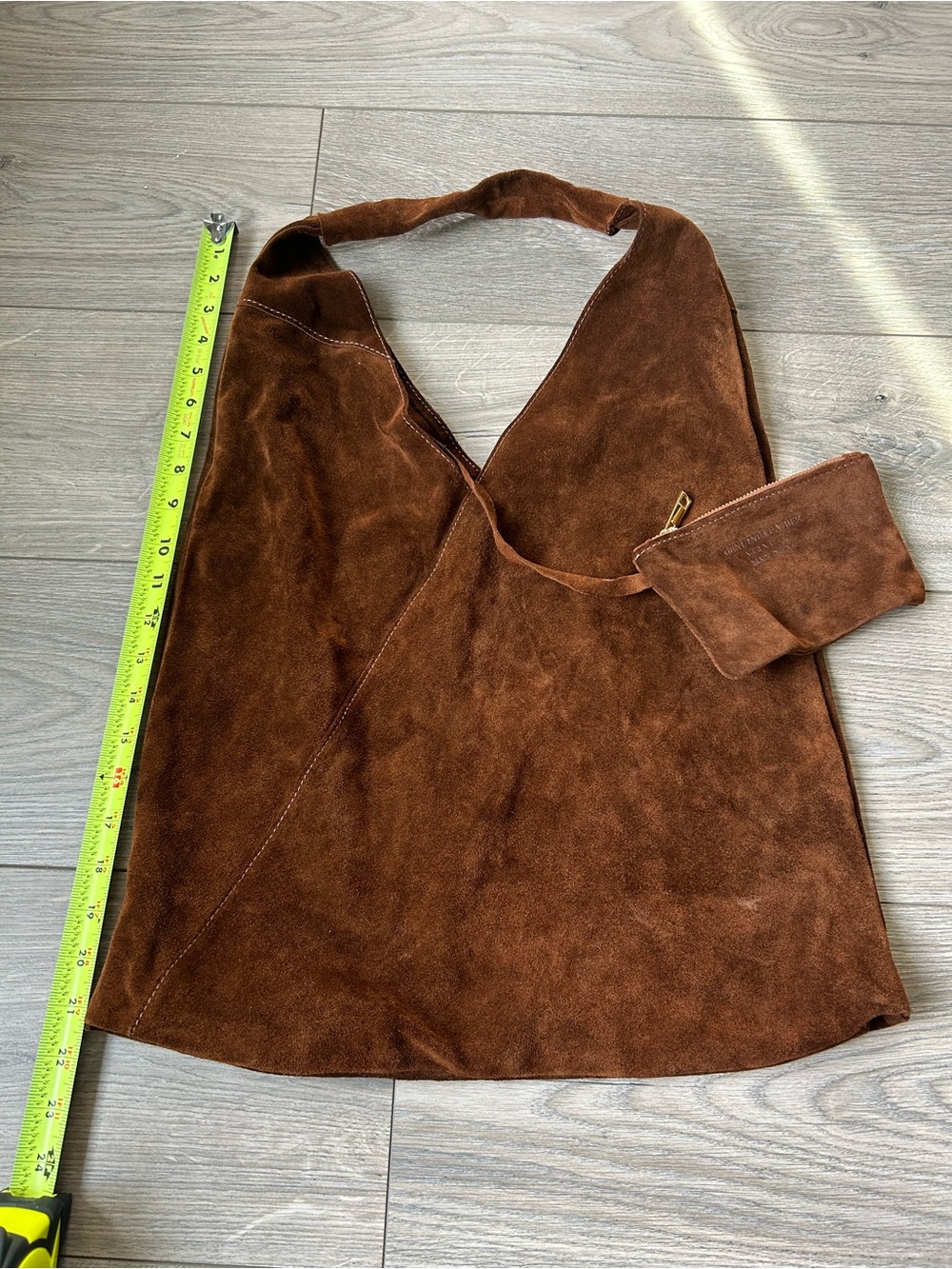 Brown Suede Hobo Slouchy Shoulder Bag - Picture 9 of 10